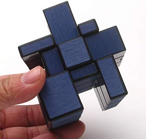 TANCH QIYI Mirror Speed Cube 3x3 Dysmorphism Magic Cube Puzzle Toy Blue