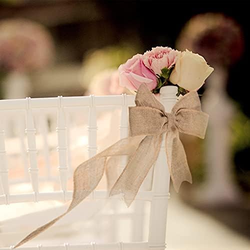 20 Yard 2.5 Inches Burlap Ribbon Wide Jute Ribbon Natural Burlap Fabric Roll Wired Edge for Wreaths, Christmas Tree Decoration, Big Bow Crafts, Gift Wrapping, Wedding