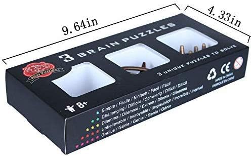 Brain Teaser Puzzle for Adults Puzzles Metal Hole Lock Adult Educational Toy Jigsaw IQ Puzzle (Ferrous)