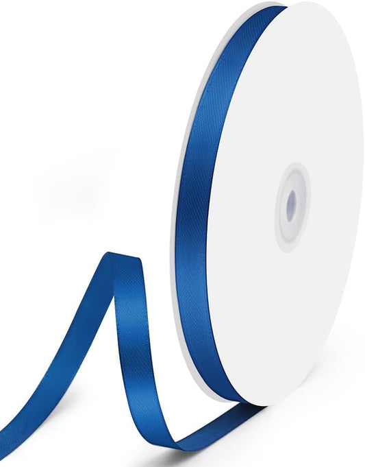 3/8" x 100 Yards Satin Ribbon - Navy Blue Silk Ribbon with Spool - Ideal for Gift Wrapping, Floral Bouquets, Crafts, Wedding Party Decorations, Christmas and Sewing Projects
