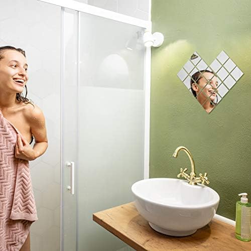 Jetec Mini Size Acrylic Square Mirror Adhesive Small Square Mirror Tiles for Crafts and DIY Projects Supplies(50 Pcs,2 Inches)