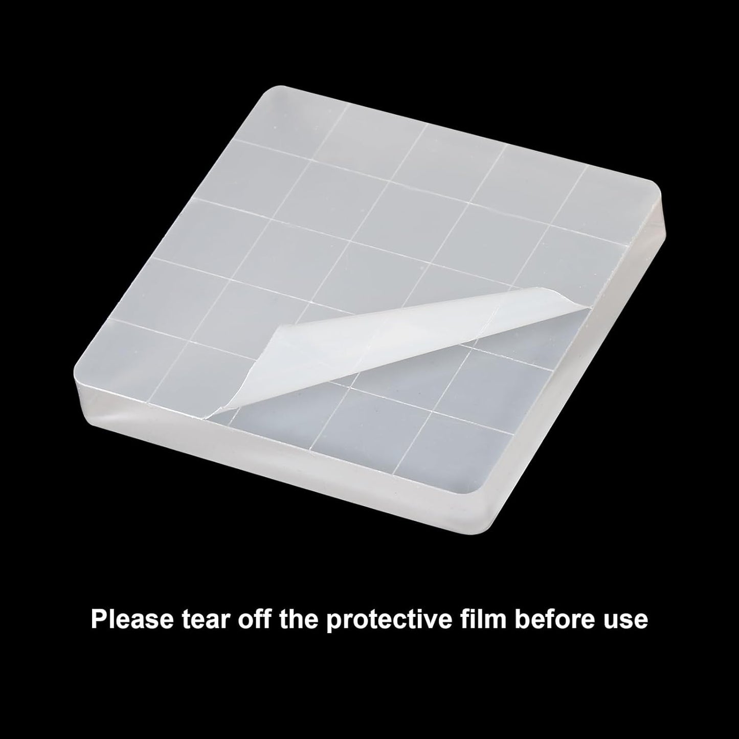 PATIKIL 1"x1" Acrylic Stamp Block, 6Pcs Clear Stamping Block with Grid Lines Decorative Mounting Blocks Square for Scrapbooking DIY Crafts Card Making