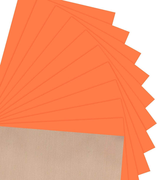 JANDJPACKAGING Neon Orange Heat Transfer Vinyl HTV for T-Shirts 12"x10" 10 Pack Iron on Vinyls (Neon Orange)