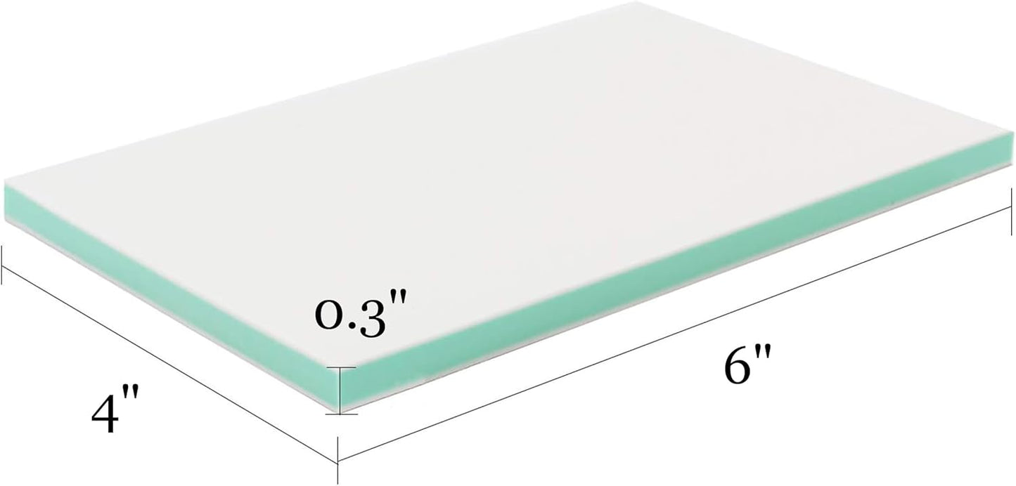 Tosnail 16 Pack 4" x 6" Rubber Stamp Carving Blocks, Soft Rubber for Beginners and Professional Craft Project - Green