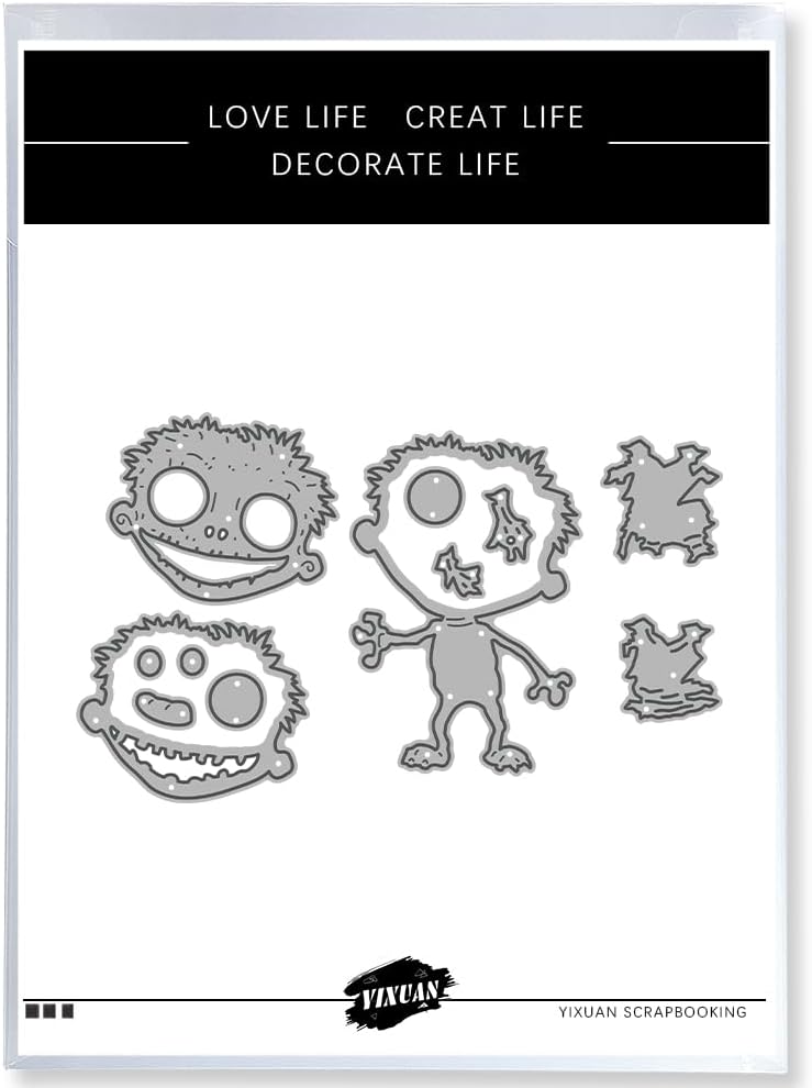 Halloween Clear Silicone stampReusable Stamp with Pumpkins, Skulls, Bats, Santa Claus, and Holiday Designs. Used for Making Cards, scrapbooks, and DIY templates (Halloween Zombies)