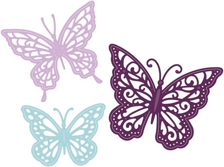 Metal Cutting Dies DIY Embossing Stencil Template Scrapbooking Card Making Mold Photo Album Arts Crafts Tools (A-3 pcs Butterfly 19x6.4cm)