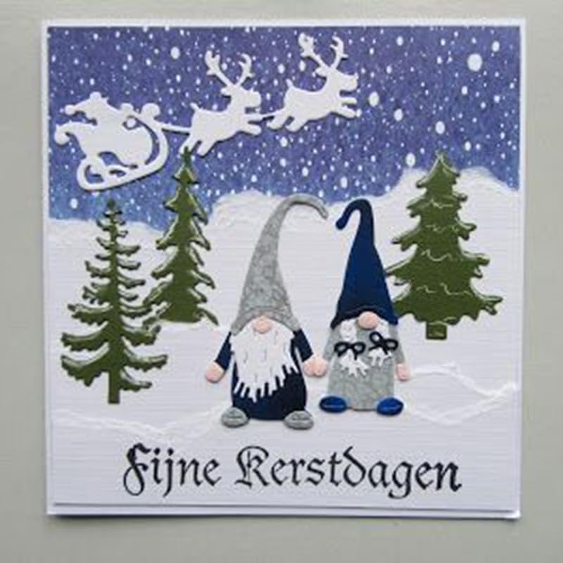 Metal Cutting Dies DIY Embossing Stencil Template Scrapbooking Card Making Mold Photo Album Arts Crafts Tools (Christmas Doll Set-6.3x8cm)