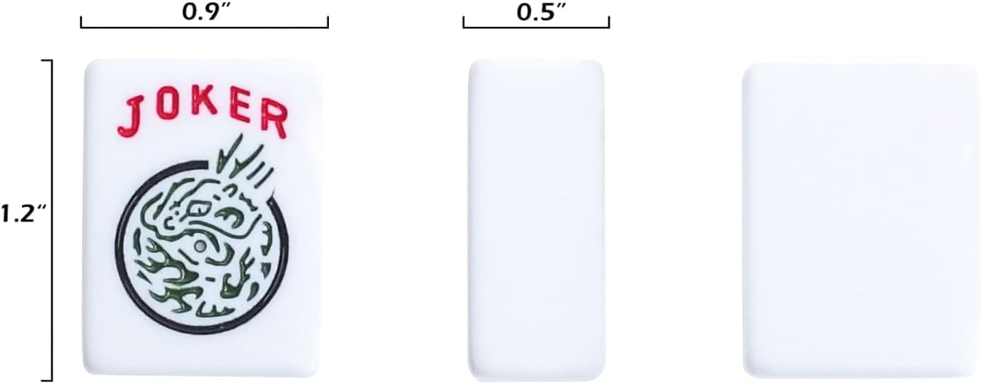 American Mahjong Game Set, 166 Quality White Tiles, 4 All-in-One Color Rack/Pushers, Mahjong Tile Set with Light Blue Printed Carrying Bag