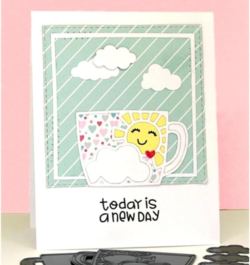 Cutting Dies for Card Making, Metal Scrapbooking Die-Cuts, DIY Bckground Frame Crafts Embossing Stencil, Paper Template Mold/Photo Album Arts Tool (3 Pcs Clouds-3.3x5.5cm)