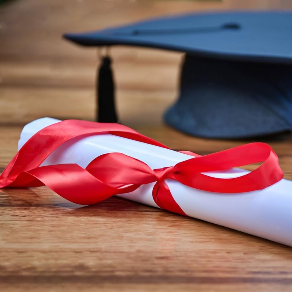 3/8" Width x 50 Yards Satin Fabric Ribbon, Red Ribbon Perfect for DIY Bows, Gift Wrapping, Craft, Flower Bouquet, Christmas and Party Decoration