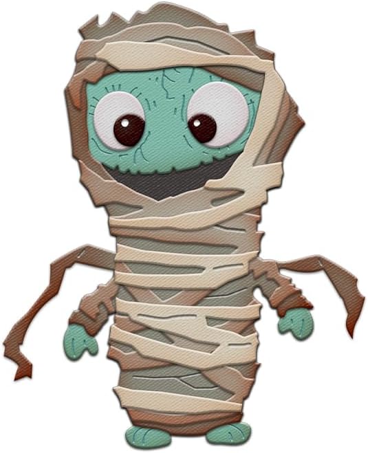 Halloween Clear Silicone stampReusable Stamp with Pumpkins, Skulls, Bats, Santa Claus, and Holiday Designs. Used for Making Cards, scrapbooks, and DIY templates (Halloween Mummy)