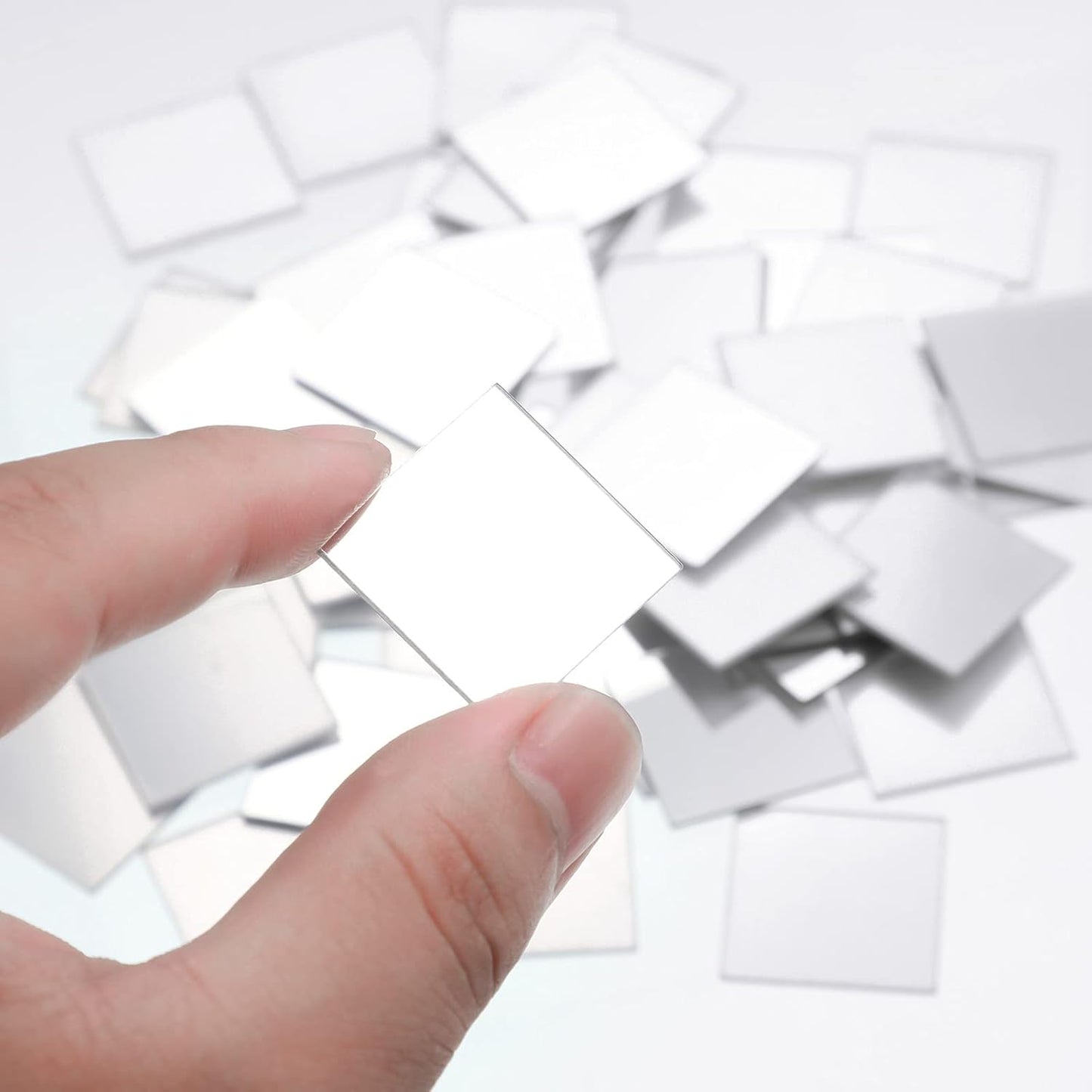 Jetec 50 Pieces Mini Size Square Mirror Adhesive Small Square Craft Mirror Tiles for Crafts and DIY Projects Supplies Home Decoration(1 x 1 Inch)