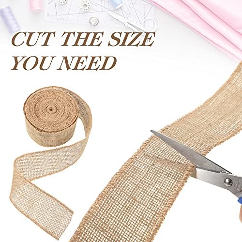 20 Yard 2.5 Inches Burlap Ribbon Wide Jute Ribbon Natural Burlap Fabric Roll Wired Edge for Wreaths, Christmas Tree Decoration, Big Bow Crafts, Gift Wrapping, Wedding
