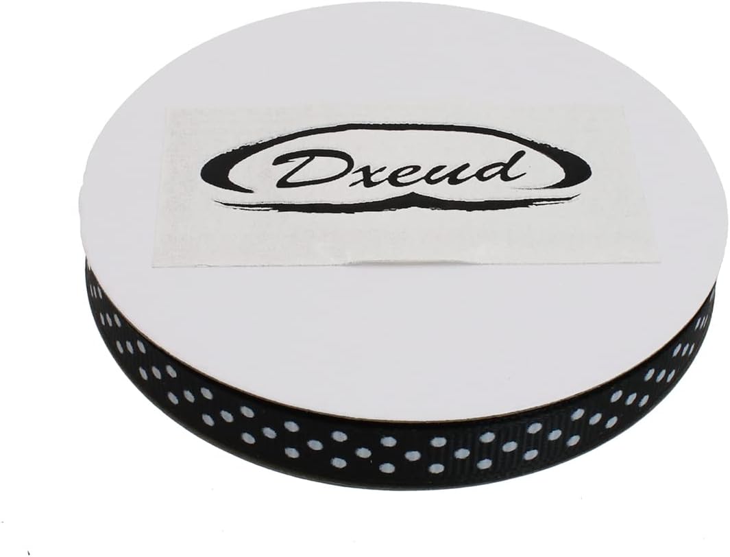 Polka Dot Grosgrain Ribbon 25 Yard Each Roll 100% Polyester (3/8", Black)