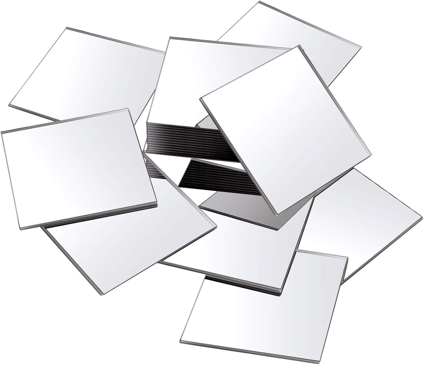 Jetec Mini Size Acrylic Square Mirror Adhesive Small Square Mirror Tiles for Crafts and DIY Projects Supplies(25 Pcs,3 Inches)