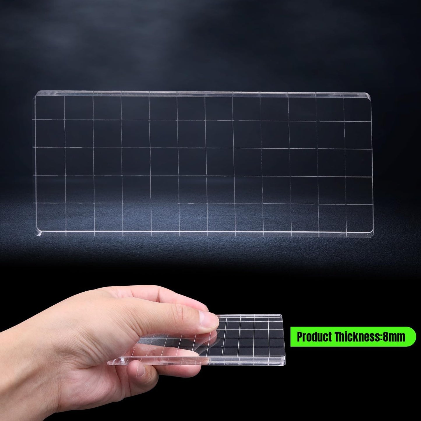 Clear Acrylic Stamp Blocks, 1.57" * 4.92" Acrylic Stamping Blocks Tools Clear Stamps with Grid Lines for Photography Props Scrapbooking Crafts Card Making