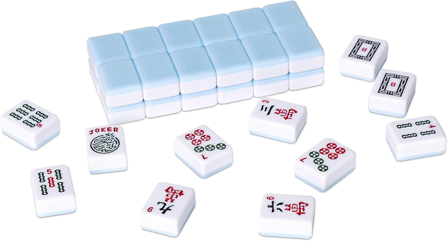 American Mahjong Tile Set with 166 Blue Back Tiles (1.2”, Tiles Only)