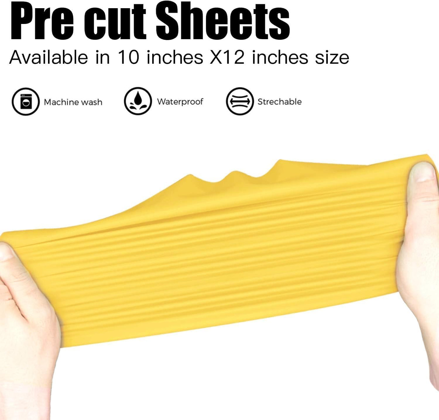 JANDJPACKAGING Heat Transfer Vinyl HTV for T-Shirts 12"x10" 10 Pack Iron on Vinyl (Sun Yellow)