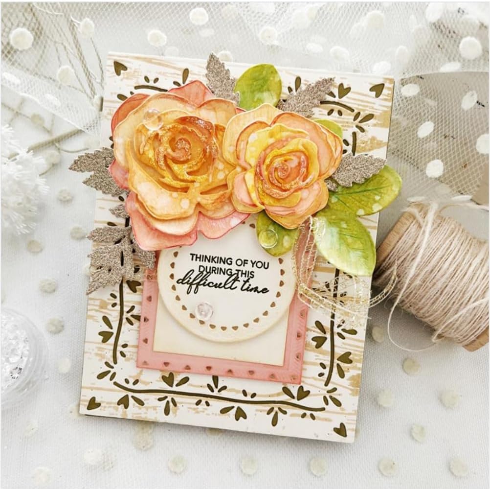 Mvchifay Cutting Dies for Card Making Metal Die-Cuts Scrapbooking Tool Hollow Frame DIY Craft Punch Template Embossing for Paper Album Decor (Love-line Frame-13.8x10.5cm)