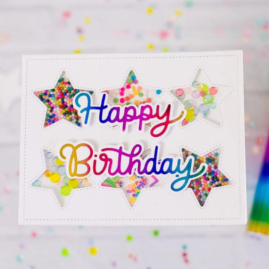 Metal Cutting Dies DIY Embossing Stencil Template Scrapbooking Card Making Mold Photo Album Arts Crafts Tools (Happy Birthday- 9.5x5.9cm)