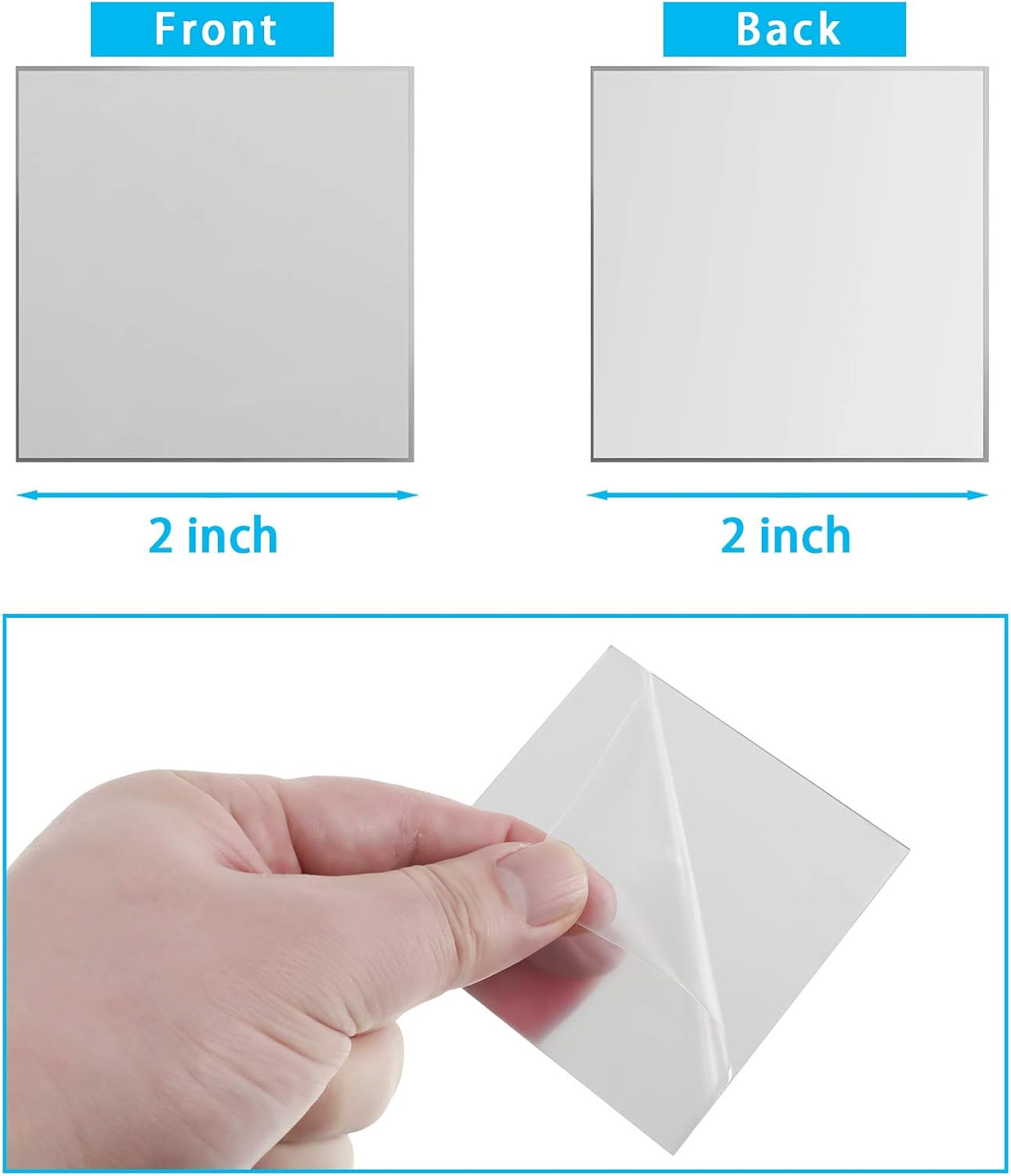 Jetec Mini Size Acrylic Square Mirror Adhesive Small Square Mirror Tiles for Crafts and DIY Projects Supplies(25 Pcs,2 Inches)