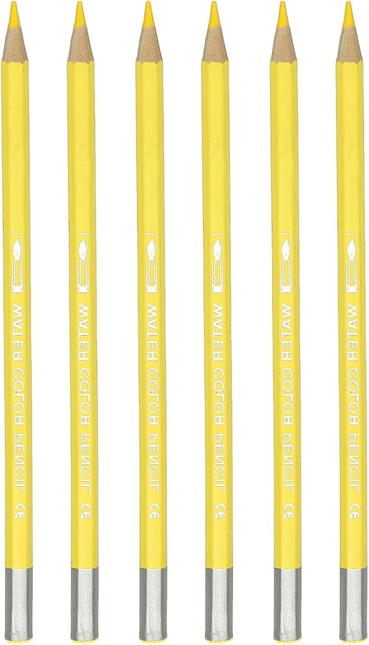PATIKIL Watercolor Pencil, 6Pcs Water Soluble Pencils for Blending, Coloring, Sketch Drawing, Painting, Light Yellow