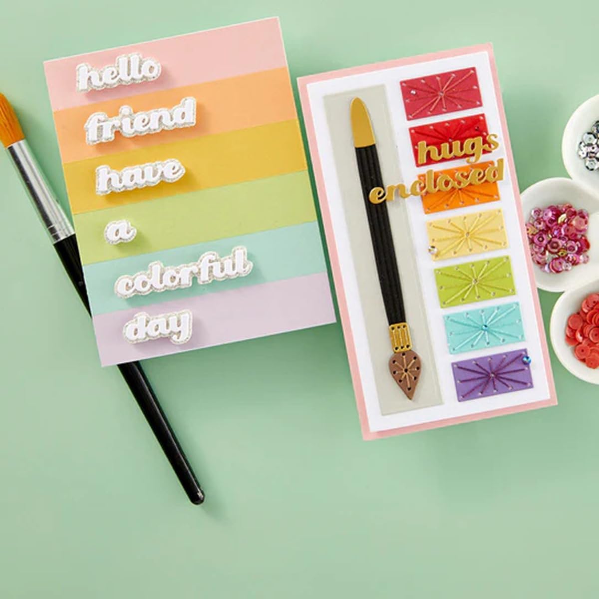 Metal Cutting Dies DIY Merry Christams Embossing Stencil Template Scrapbooking Card Making Mold Photo Album Arts Crafts Tools (Hello Thanks-20.6x10.4cm)