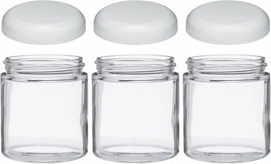 Jarming Collections Mason Jars - 16 oz Glass Extra Wide Mouth Pint Storage Jars with BPA Free Plastic Lids - Made in USA
