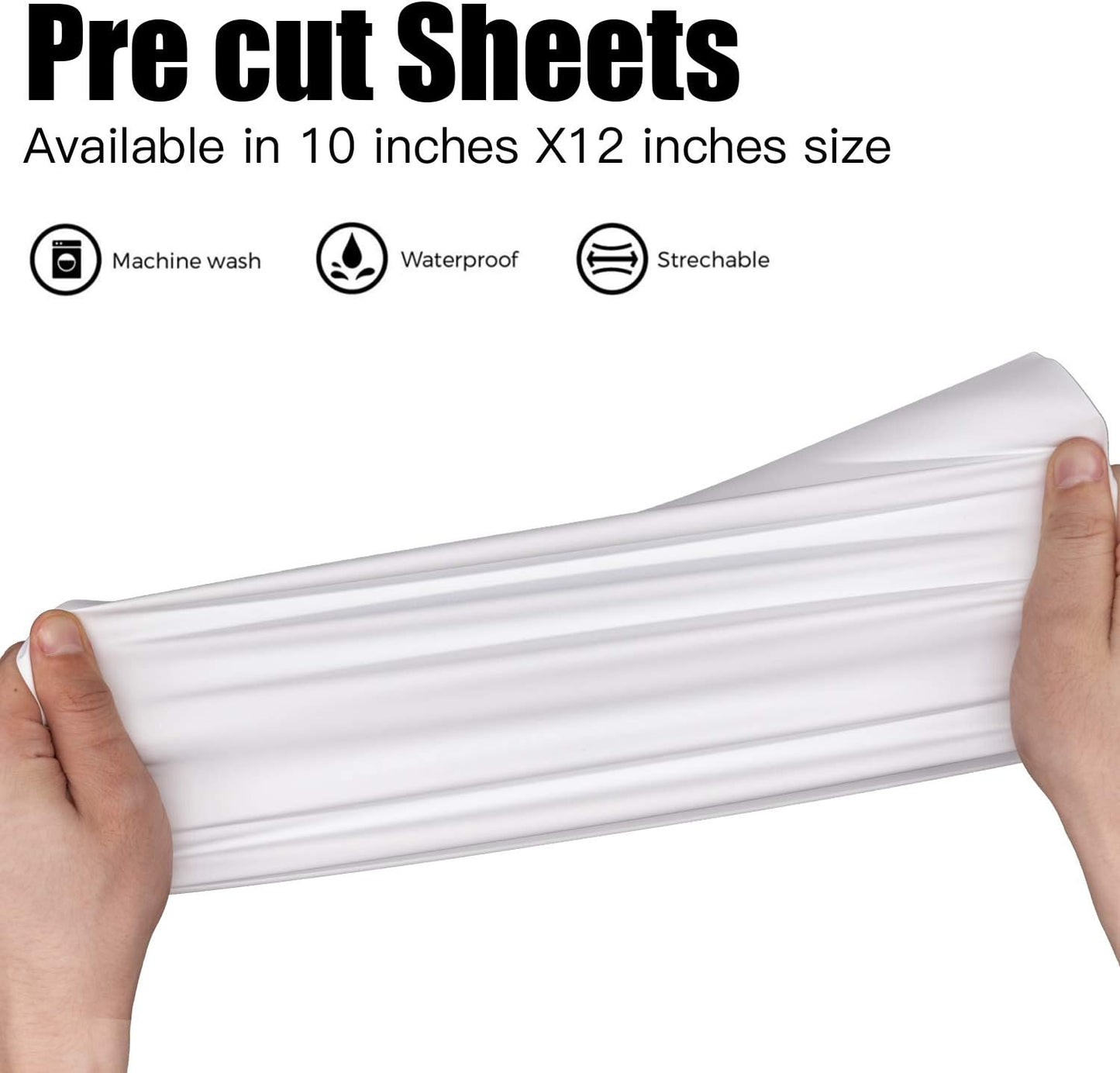 JANDJPACKAGING White Heat Transfer Vinyl HTV Bundle 10"x12"- 10 Pack of Premium White HTV Sheets - Iron On Vinyl for T-Shirt Best HTV Vinyl for Silhouette Cameo,Cricut