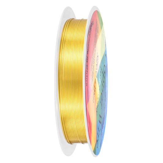0.6 mm/22 Gauge Copper Wire for Jewelry Making, 13.1FT Copper Beading Craft Wire for Jewelry/Weaving/DIY Crafting/Planting, Color-Retaining [4M, Gold Tone]