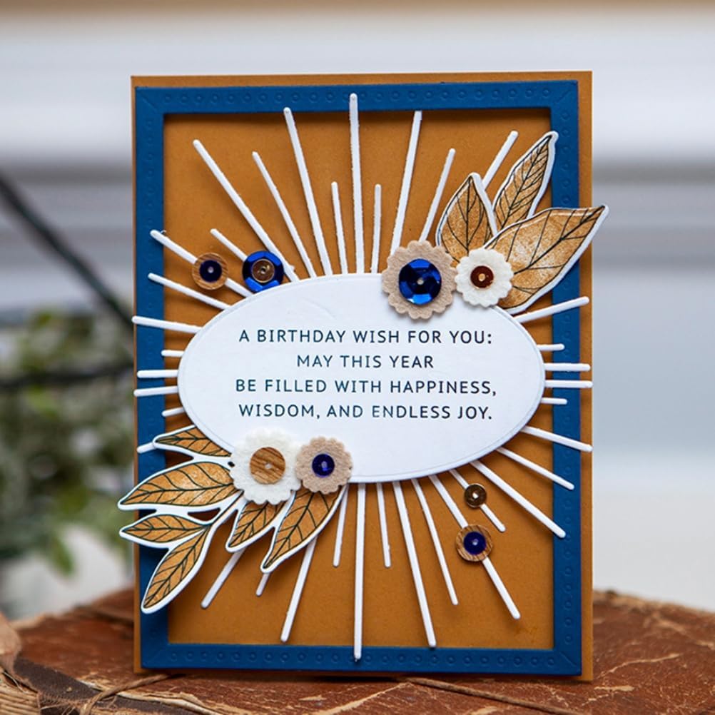 Mvchifay Cutting Dies for Card Making Metal Die-Cuts Scrapbooking Tool Hollow Frame DIY Craft Punch Template Embossing for Paper Album Decor (Sunrise Frame-14.3x11.3cm)