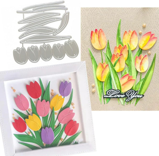 Cutting Dies Metal Stencils Scrapbooking Tools Flowers Lace Frame DIY Embossing Template for Paper Card Making Album Arts Crafts Supplies (Flower C-7.8x8.5cm)