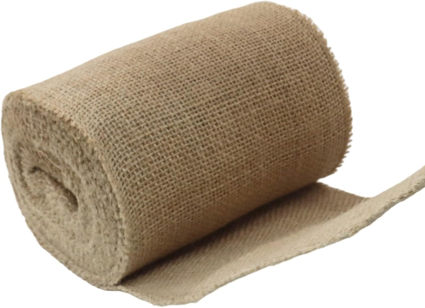 6" Wide Natural Burlap Fabric Roll - 10 Yards Jute Ribbon for Gift Wrapping, Wedding Decorations, Rustic Crafts, Wreaths & Home Decoration (15cm Wide)