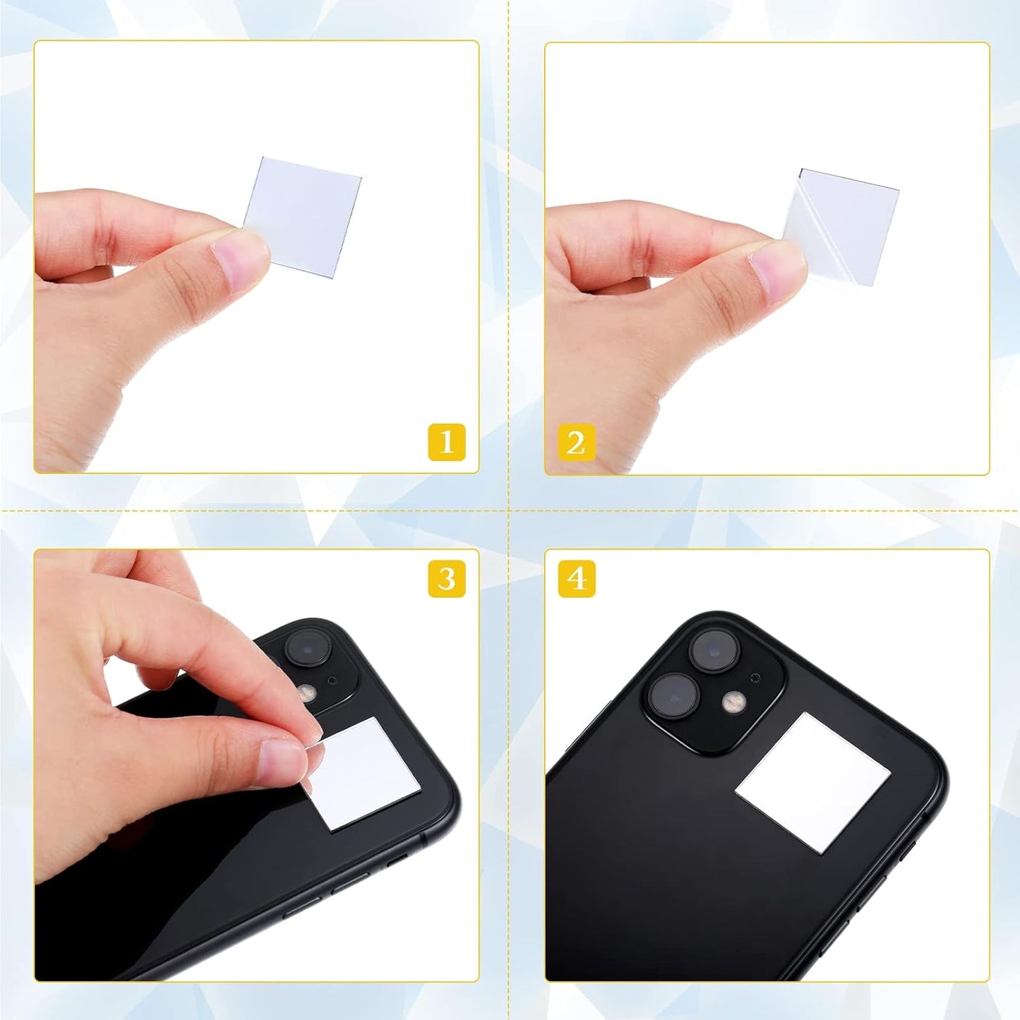 Jetec 50 Pieces Mini Size Square Mirror Adhesive Small Square Craft Mirror Tiles for Crafts and DIY Projects Supplies Home Decoration(1 x 1/2 x 2/3 x 3 Inch)