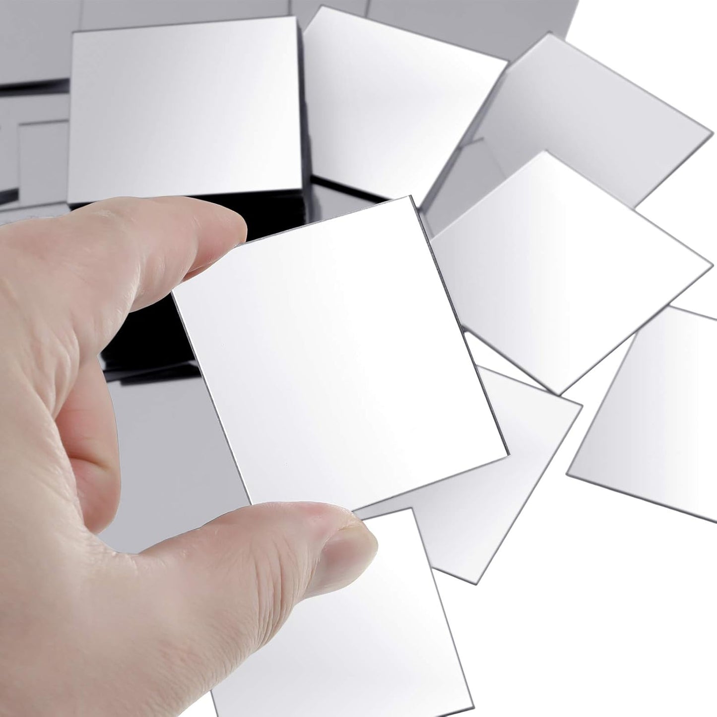 Jetec Mini Size Acrylic Square Mirror Adhesive Small Square Mirror Tiles for Crafts and DIY Projects Supplies(25 Pcs,2 Inches)