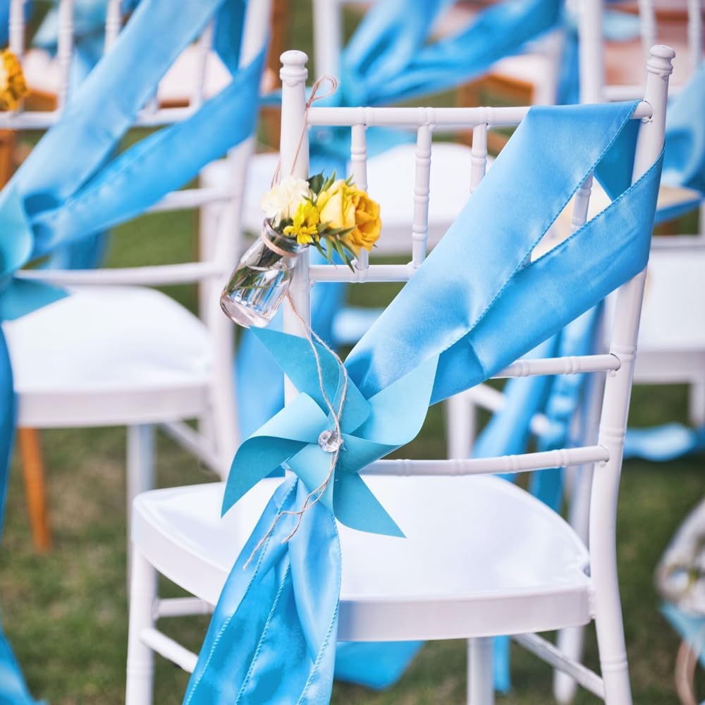 4 Inch x 25 Yard White Satin Ribbon - Perfect for Gift Wrapping, Cutting Ribbons, Ceremony Décor, Wedding Bouquets, Embroidery, Christmas Crafts & Sewing Projects