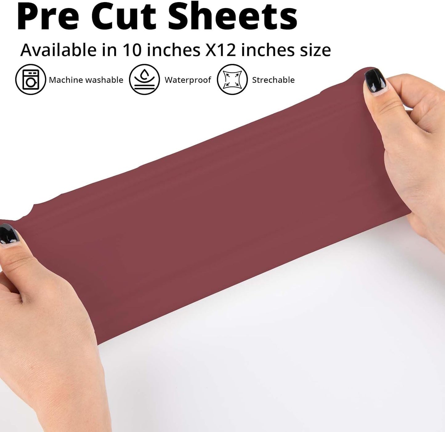 JANDJPACKAGING Maroon Heat Transfer Vinyl for T- Shirts- 10 Sheets,10"x12" Maroon HTV Iron On Vinyl Compatible with Cricut Cutting Machine and Silhouette Cameo Including PTFE Sheet