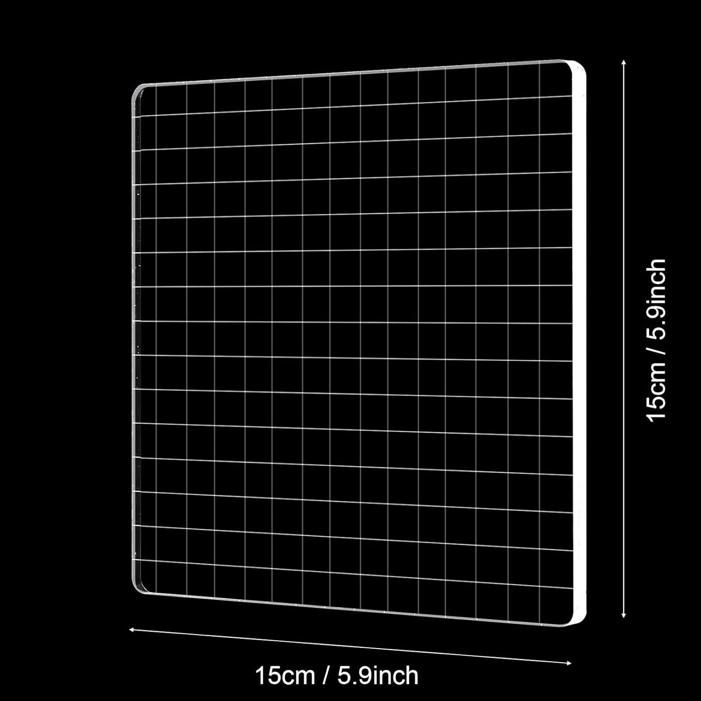 Large Acrylic Blocks for Stamping,5.9"×5.9" Transparent Acrylic Stamp Block,Clear Stamps for Card Making for DIY Crafts Scrapbooking Card Making Decorative Stamps