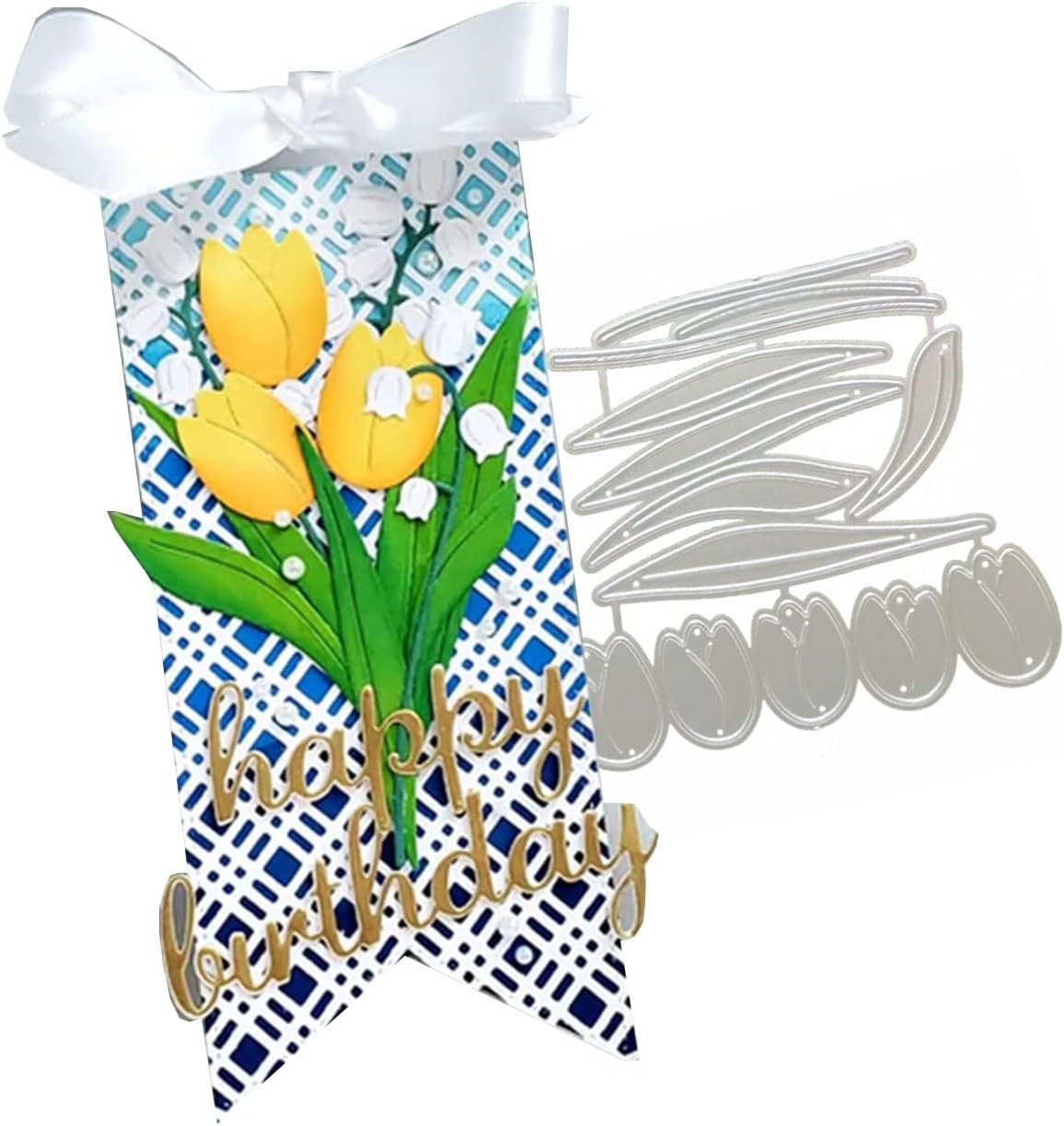 Cutting Dies Metal Stencils Scrapbooking Tools Flowers Lace Frame DIY Embossing Template for Paper Card Making Album Arts Crafts Supplies (Flower C-7.8x8.5cm)