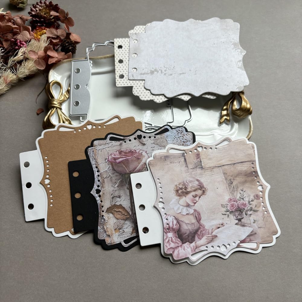 Square Framed Loose-Leaf Die Cuts for Card Making, Vintage Cutting Dies DIY Album Scrapbooking Decor Paper Craft Metal Die Cuts Party Wedding Decorations