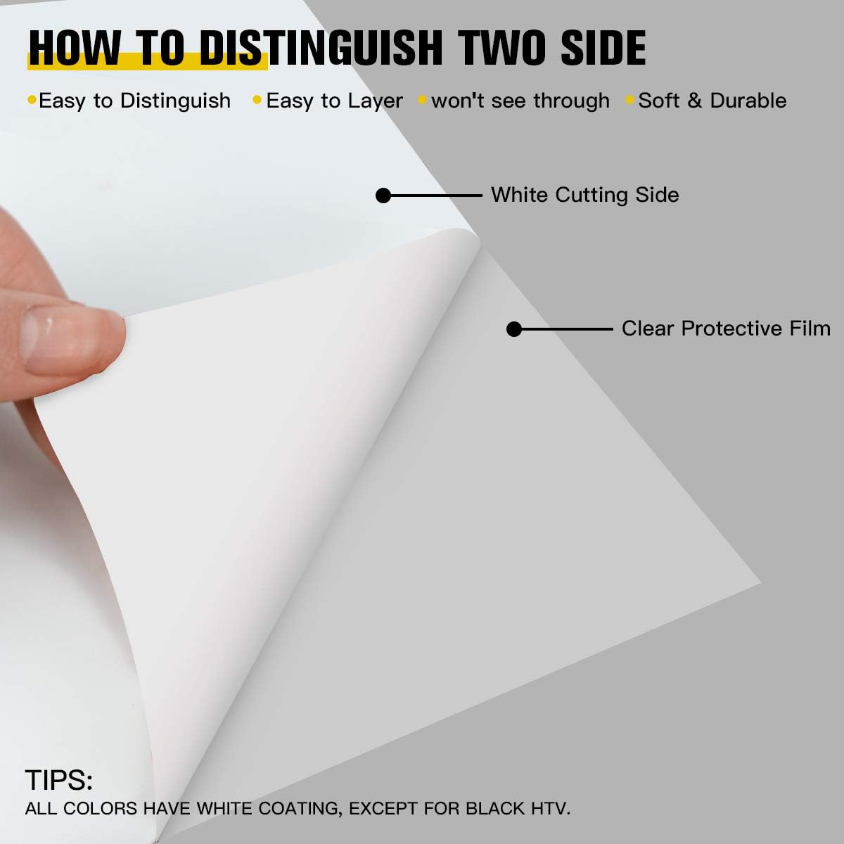 JANDJPACKAGING White Heat Transfer Vinyl HTV Bundle 10"x12"- 10 Pack of Premium White HTV Sheets - Iron On Vinyl for T-Shirt Best HTV Vinyl for Silhouette Cameo,Cricut