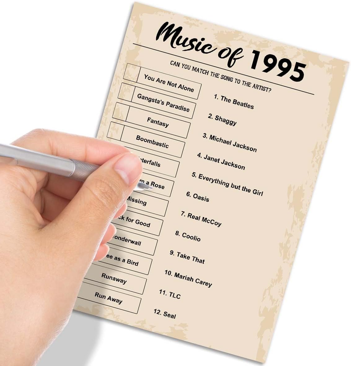 QUPT 30th Birthday Party Games, Music of 1994 Games, Birthday Party Supplies for Adults, Fun 1994s Party Game，Pack of 30 Cards