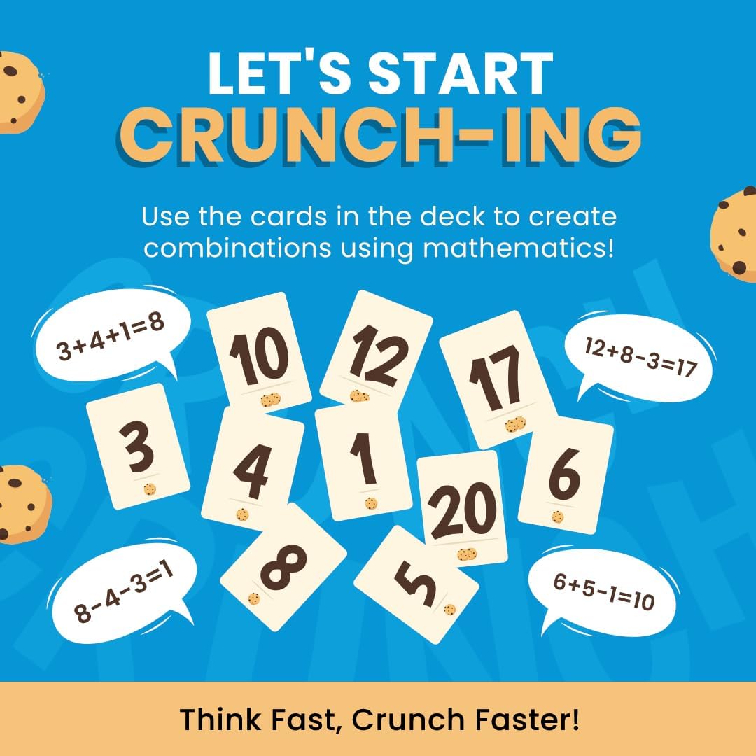 Card Game - Fletter Crunch, Educational Card Games for Kids, Fast-paced Fun for Family Game Night, Mental Math, Addition & Subtraction, Gifts for Kids Ages 8, 9, 10 Years