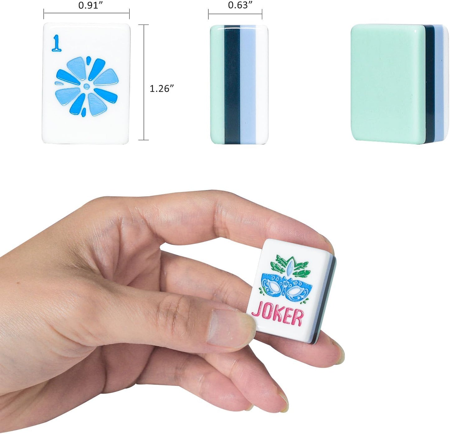 American Mahjong Tile Set with160 Acrylic 4 Layer Engraved Mahjong Tiles, Mahjong Tiles Bag and Accessories