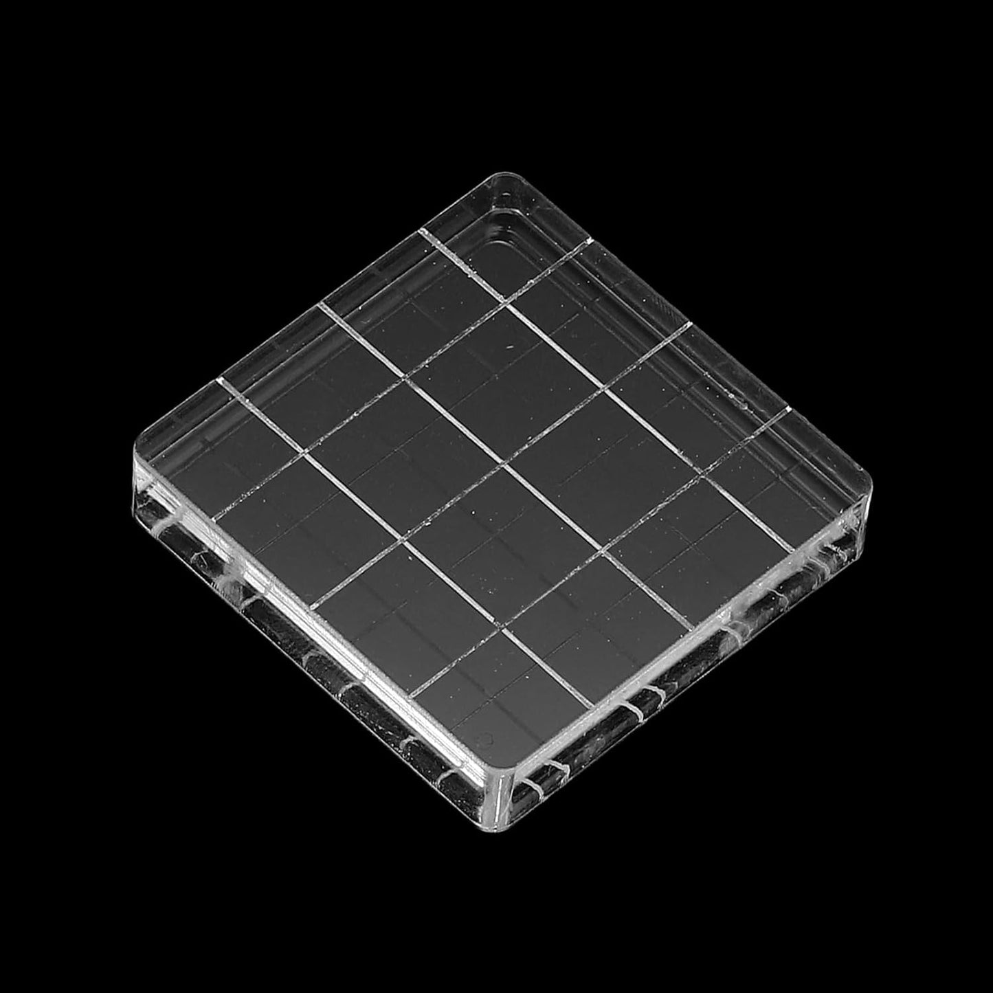 PATIKIL 1.6"x1.6" Acrylic Stamp Block, 6Pcs Clear Stamping Block with Grid Lines Decorative Mounting Blocks Square for Scrapbooking DIY Crafts Card Making