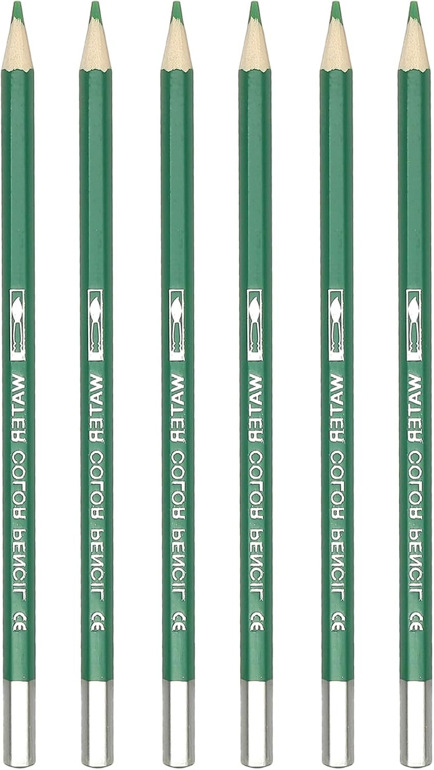 PATIKIL Watercolor Pencil, 6Pcs Water Soluble Pencils for Blending, Coloring, Sketch Drawing, Painting, Bright Green