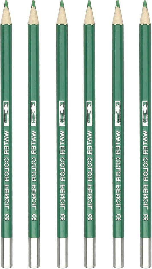 PATIKIL Watercolor Pencil, 6Pcs Water Soluble Pencils for Blending, Coloring, Sketch Drawing, Painting, Bright Green