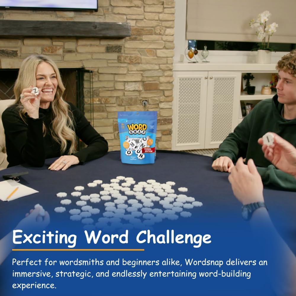 Word Strategy Game Travel Edition, Word Puzzle for Adults, Family, and Kids, Fun Game for Ages 8+, Travel Size, 1-2 Players
