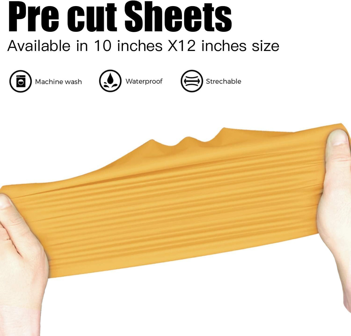 JANDJPACKAGING Heat Transfer Vinyl HTV for T-Shirts 12" x10” - Easy to Weed Iron on Vinyl Compatible with Cricut Cutting Machine & Silhouette Cameo 10Pack Dark Yellow