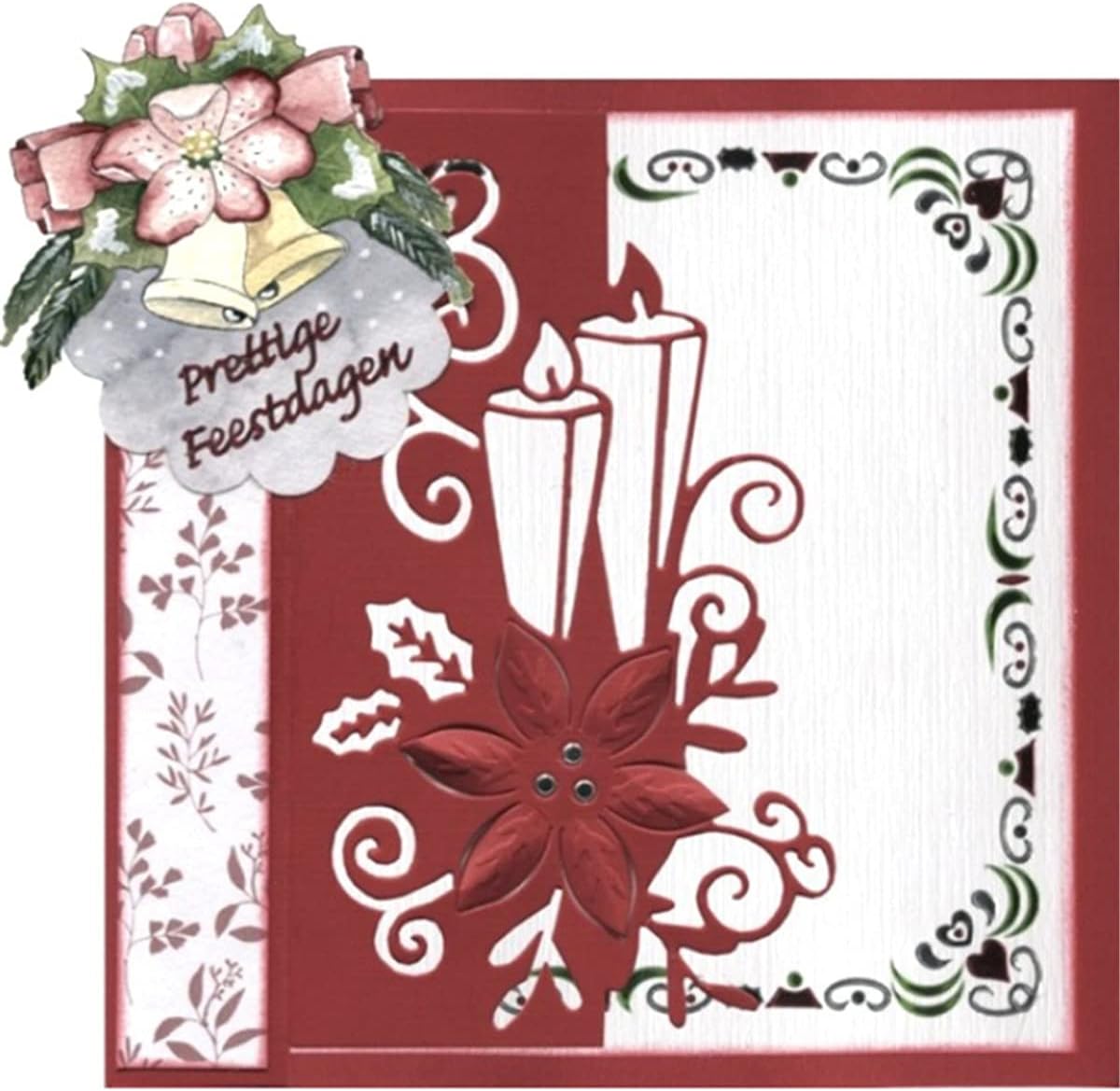 Metal Cutting Dies DIY Merry Christams Embossing Stencil Template Scrapbooking Card Making Mold Photo Album Arts Crafts Tools (Christmas Candle lace-7.6x12.9cm)